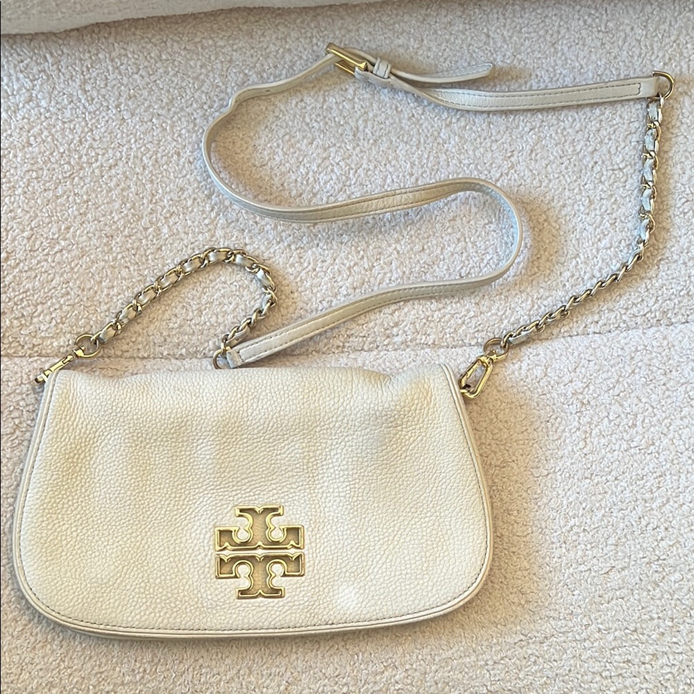Tory Burch Cream / White Leather Crossbody Bag